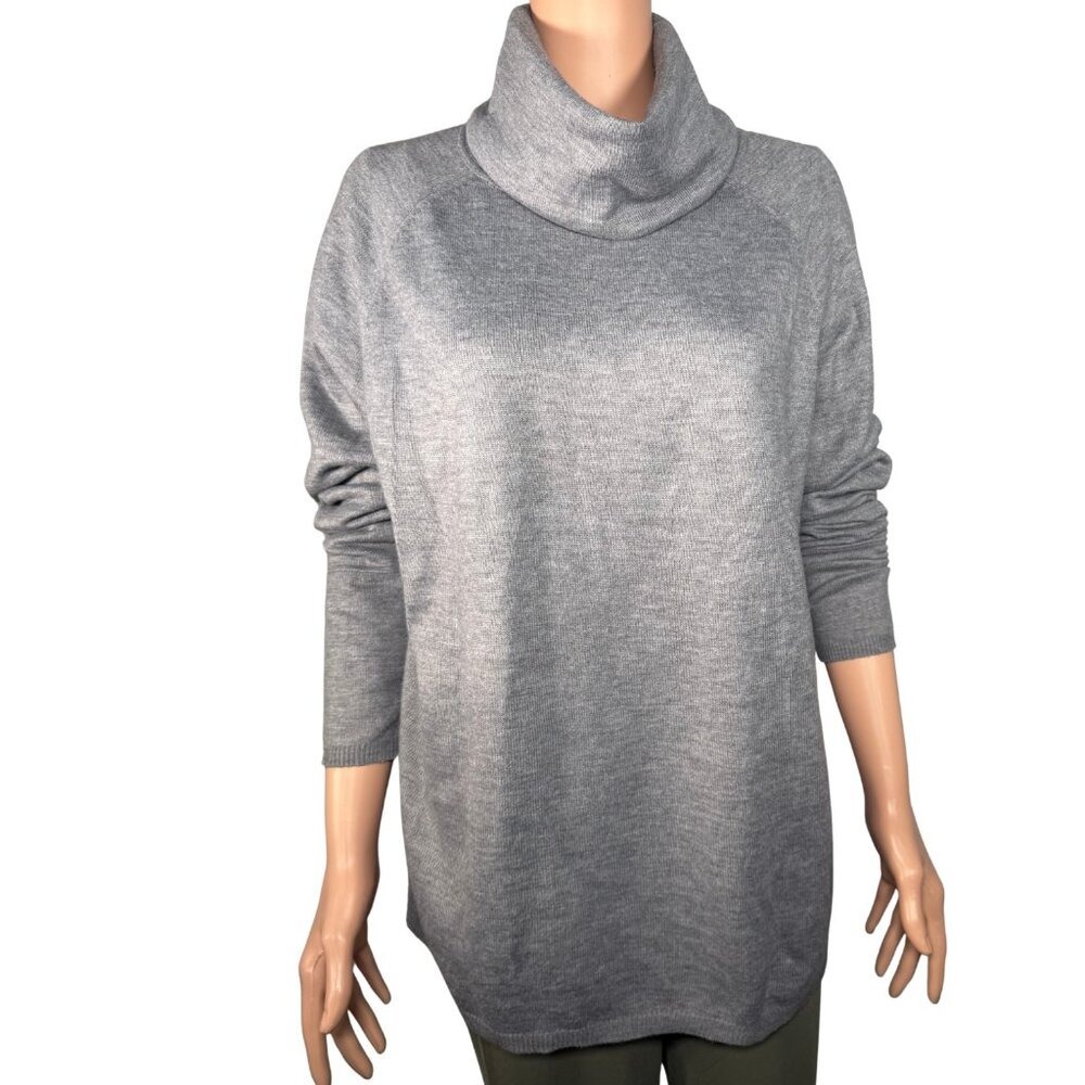 French Connection Womens Grey Cowl Neck Oversized Raglan Knit Sweater Size S